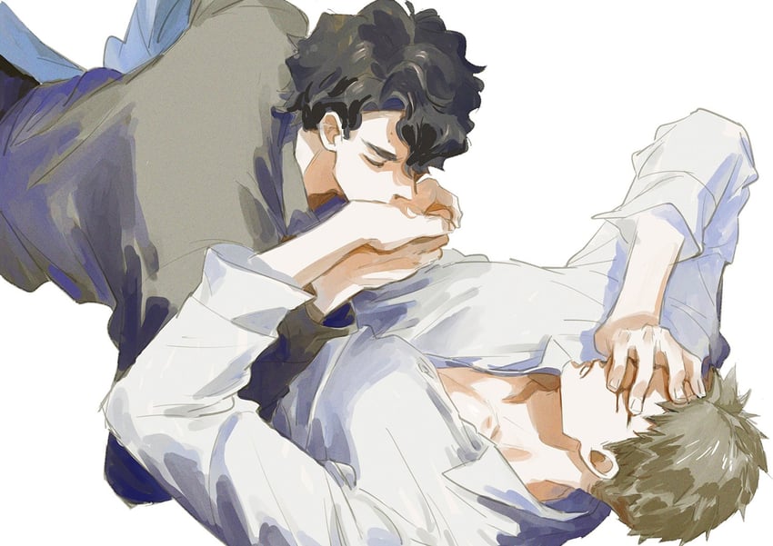 ushijima wakatoshi and sakusa kiyoomi (haikyuu!!) drawn by hk_smith_man