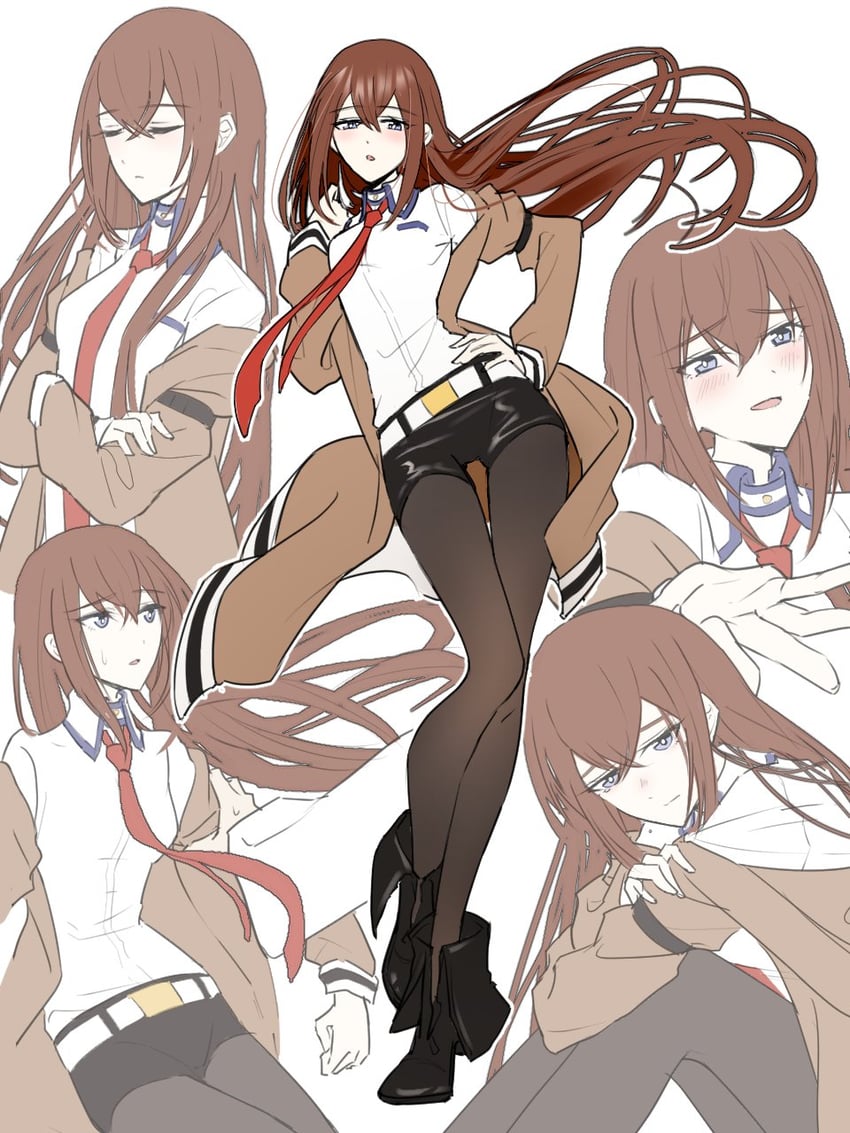 makise kurisu (science adventure and 1 more) drawn by shirase_rin