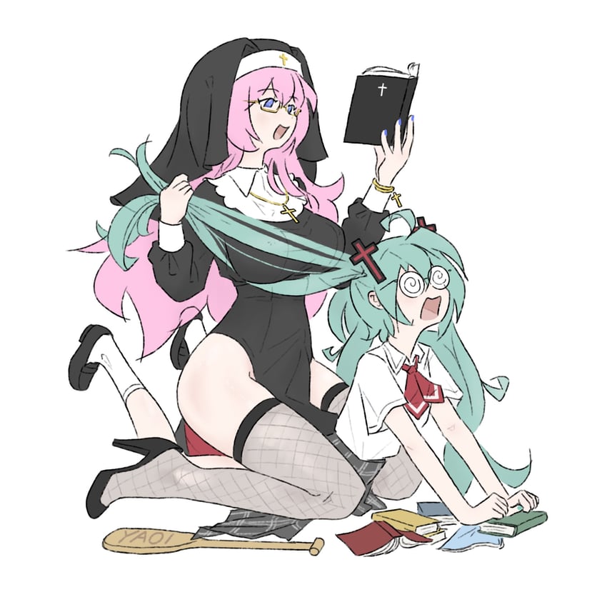 hatsune miku and megurine luka (vocaloid and 1 more) drawn by truffleduster