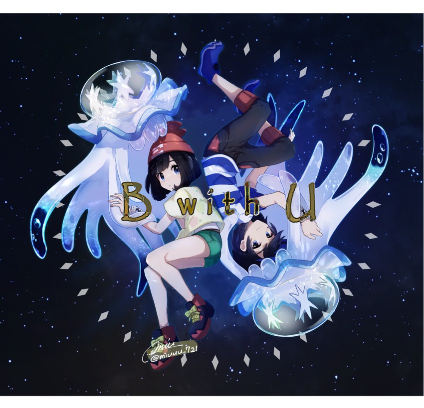 selene, elio, and nihilego (pokemon and 1 more) drawn by miu_(miuuu_721)