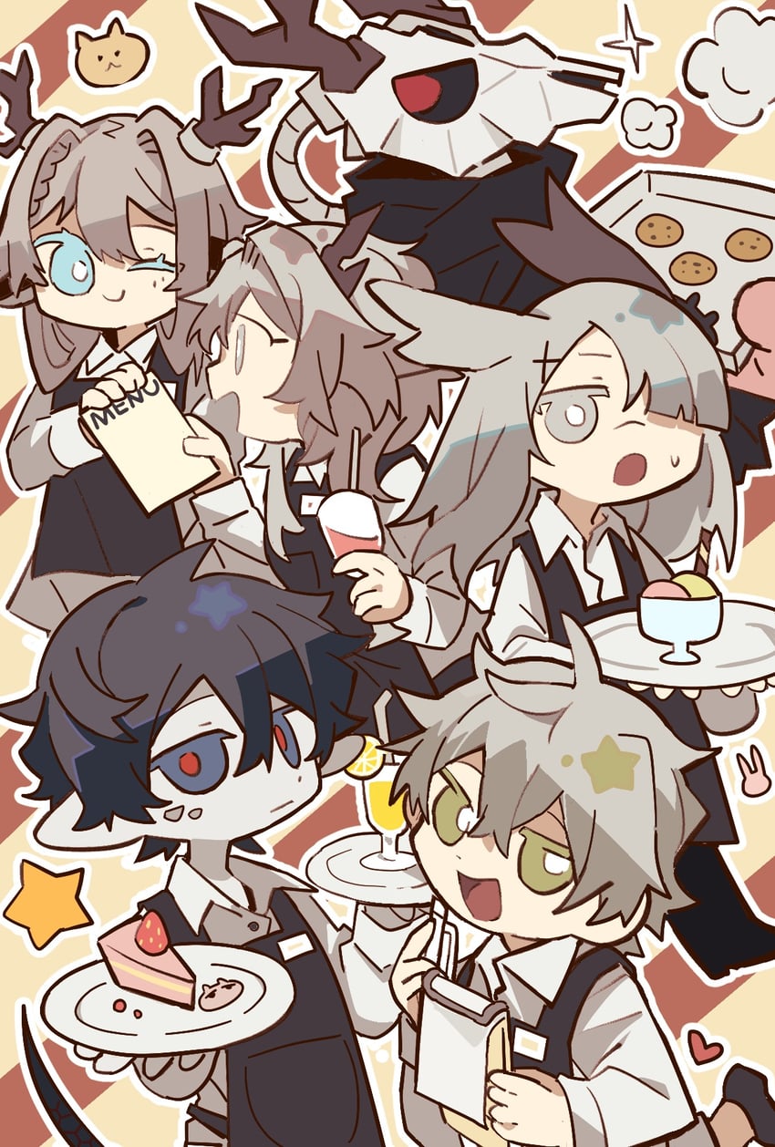 frostnova, talulah, alina, mephisto, faust, and 1 more (arknights) drawn by south_ac