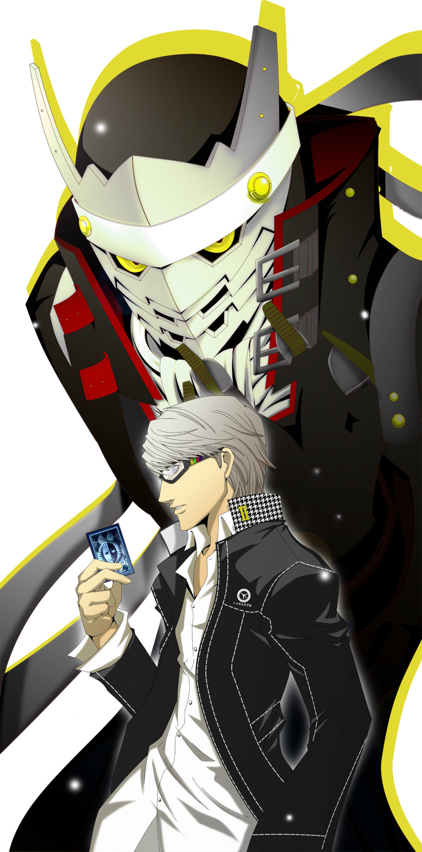 narukami yu and izanagi (persona and 2 more) drawn by k2_(hibiki09)