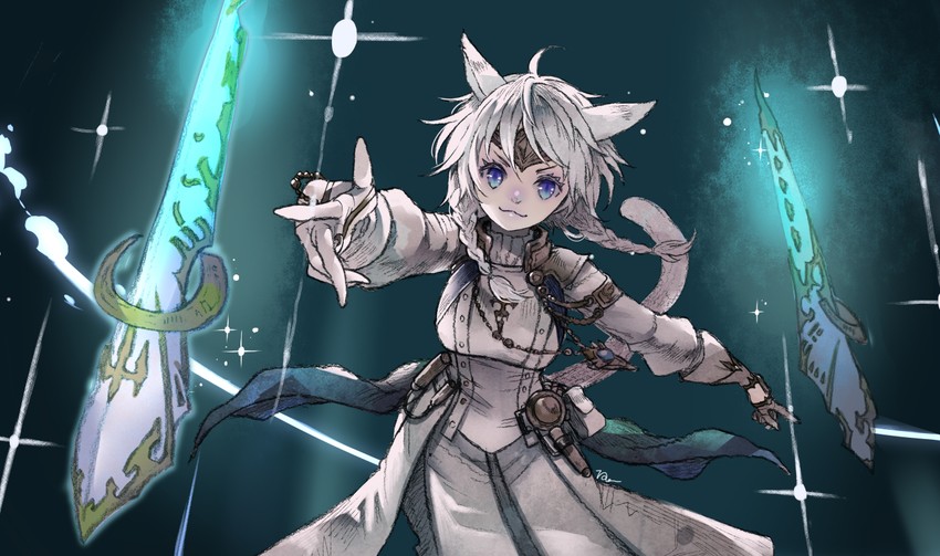 warrior of light and sage (final fantasy and 1 more) drawn by ren-co
