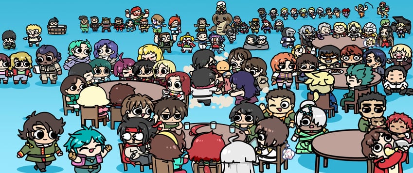suletta mercury, miorine rembran, haro, char aznable, cagalli yula athha, and 59 more (gundam and 21 more) drawn by afei_(sfma3248)