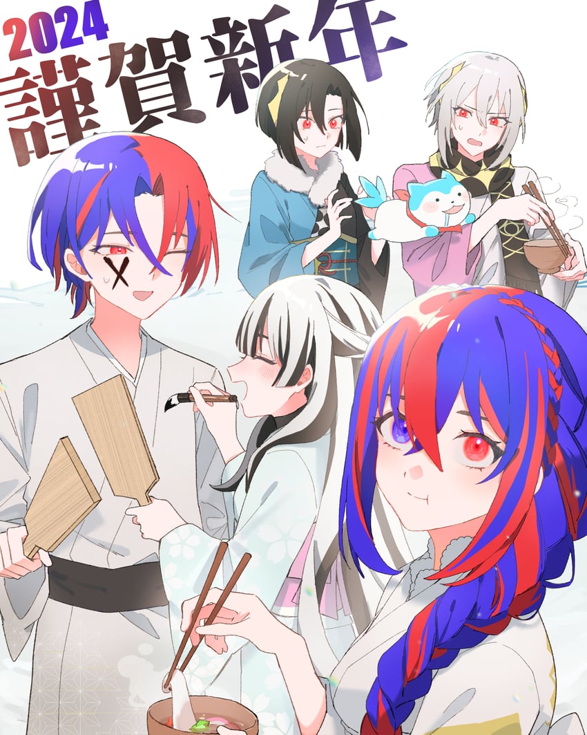 female alear, male alear, sommie, veyle, alfred, and 2 more (fire emblem and 1 more) drawn by rororotsu