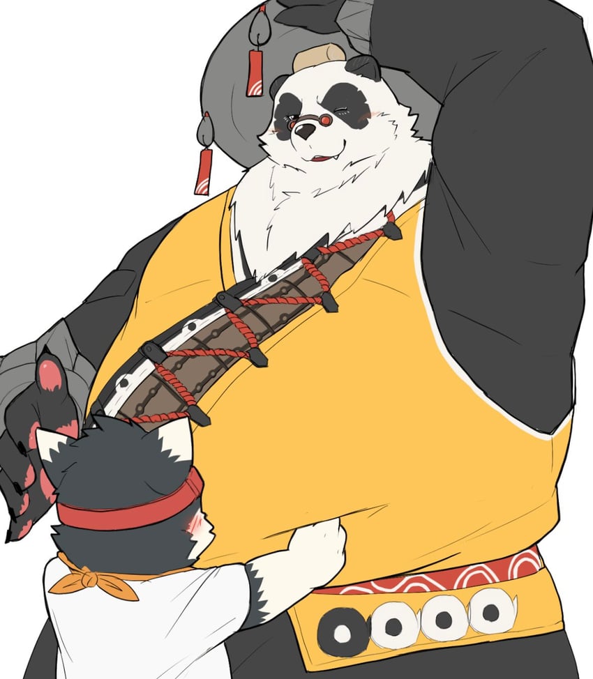 pan yinhu and inugami kenta (indie virtual youtuber and 1 more) drawn by nikukyu299paw