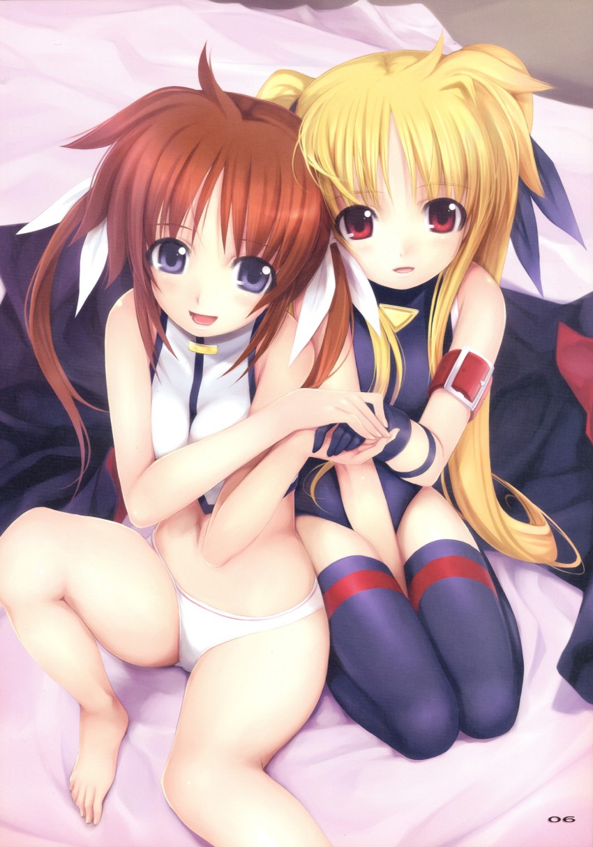 fate testarossa and takamachi nanoha (lyrical nanoha and 2 more) drawn by mikazuki_akira!