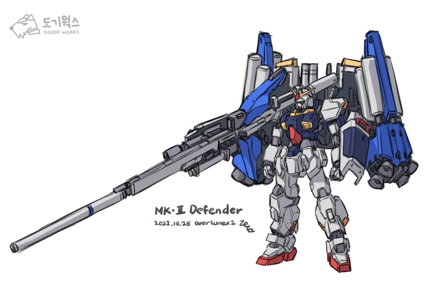 gundam mk ii, super gundam, and g-defenser (original and 3 more) drawn by z006