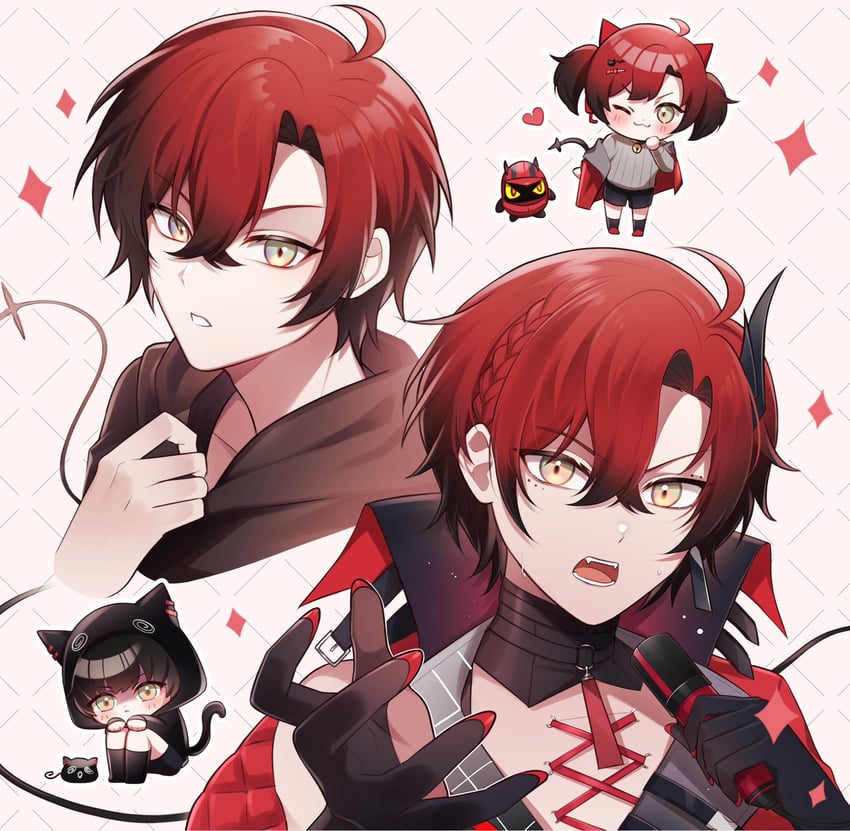 machina x flayon, machiroon, and r-trus (holostars and 1 more) drawn by cindycc07