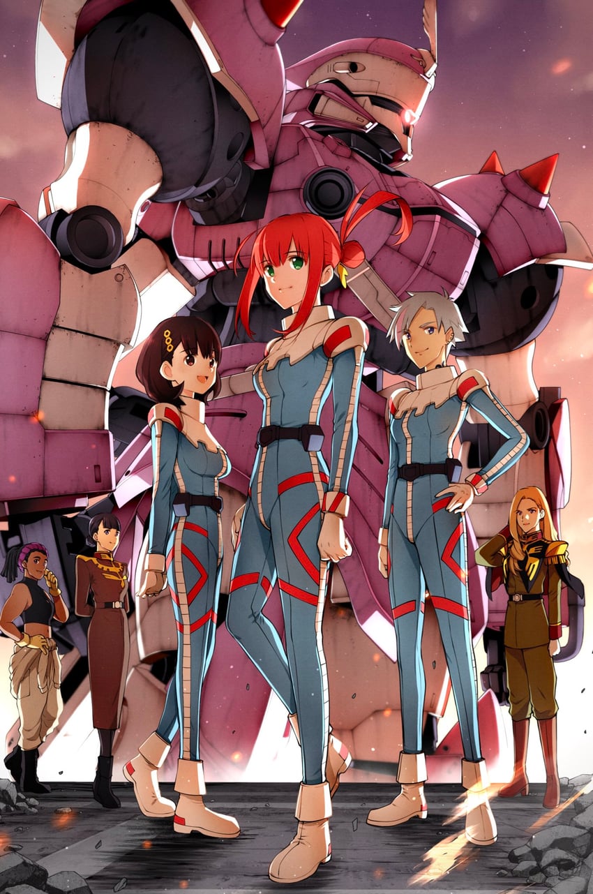 mia brinkman, alma stirner, helena hegel, killy garrett, barbara hahari, and 2 more (gundam and 1 more) drawn by takagi_shuei