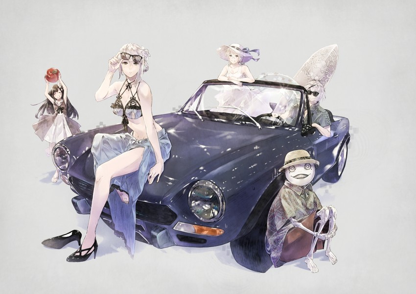 kaine, nier, emil, yonah, grimoire weiss, and 1 more (nier) drawn by ff14yonah