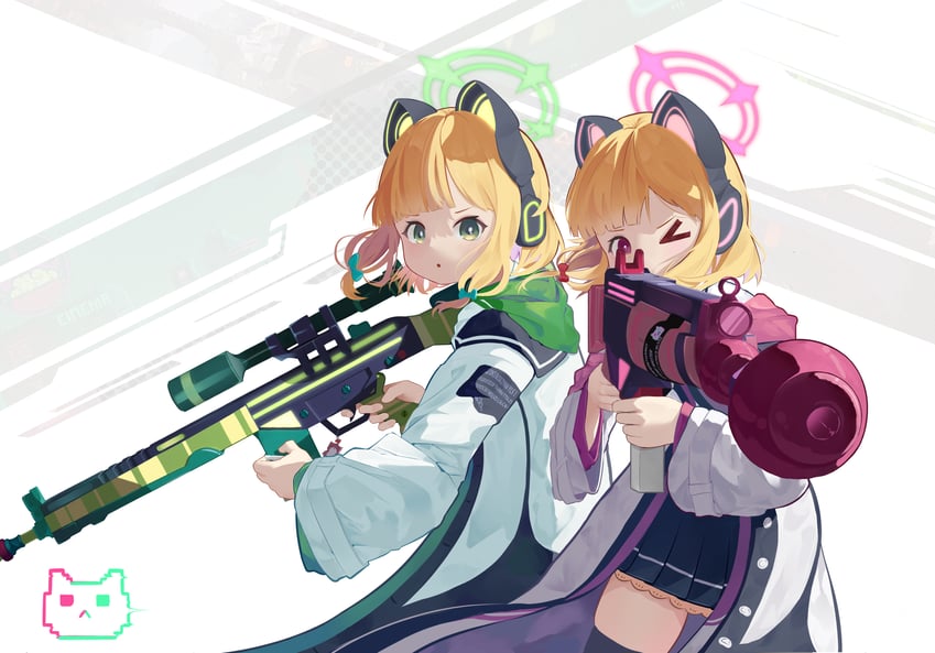 momoi and midori (blue archive) drawn by bing_nuan_nuan