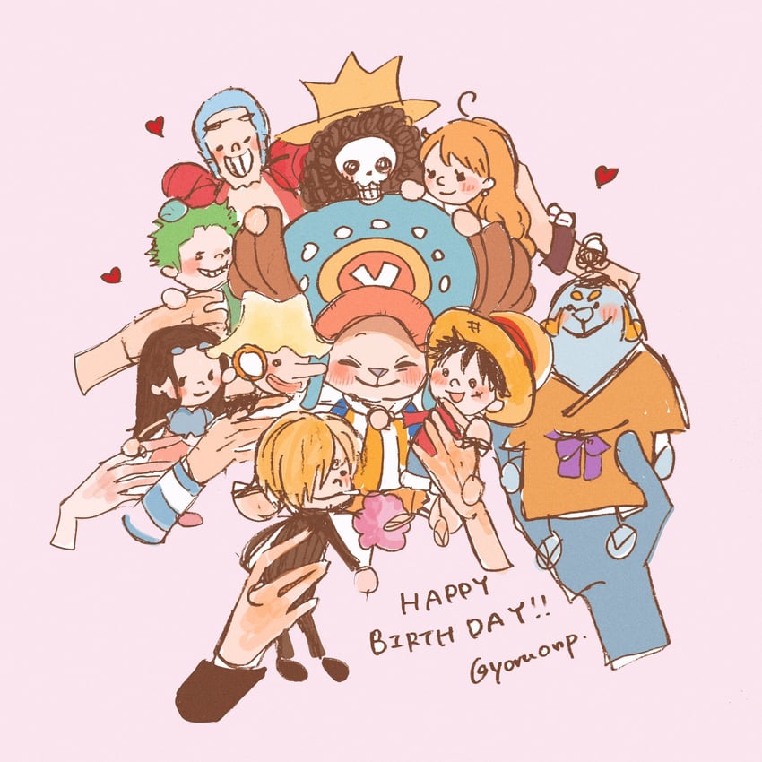 nami, monkey d. luffy, nico robin, roronoa zoro, sanji, and 5 more (one piece) drawn by yoru_onp