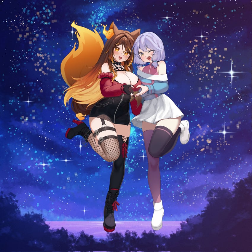 sinder and manami (indie virtual youtuber) drawn by sky_above_me