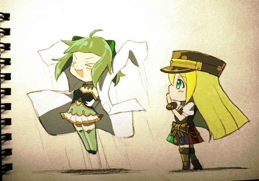 alina gray and miyako hinano (mahou shoujo madoka magica and 1 more) drawn by kym