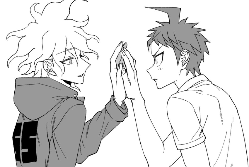 komaeda nagito and hinata hajime (danganronpa and 1 more) drawn by uurin