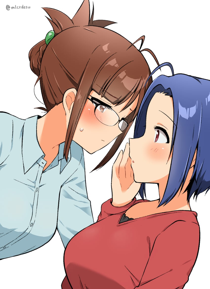 miura azusa and akizuki ritsuko (idolmaster and 2 more) drawn by merukyara