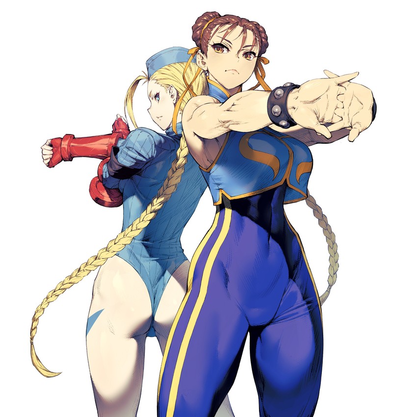 chun-li and cammy white (street fighter and 1 more) drawn by chyko