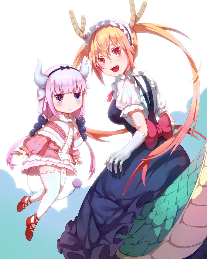 kanna kamui and tohru (kobayashi-san chi no maidragon) drawn by sawamaharu