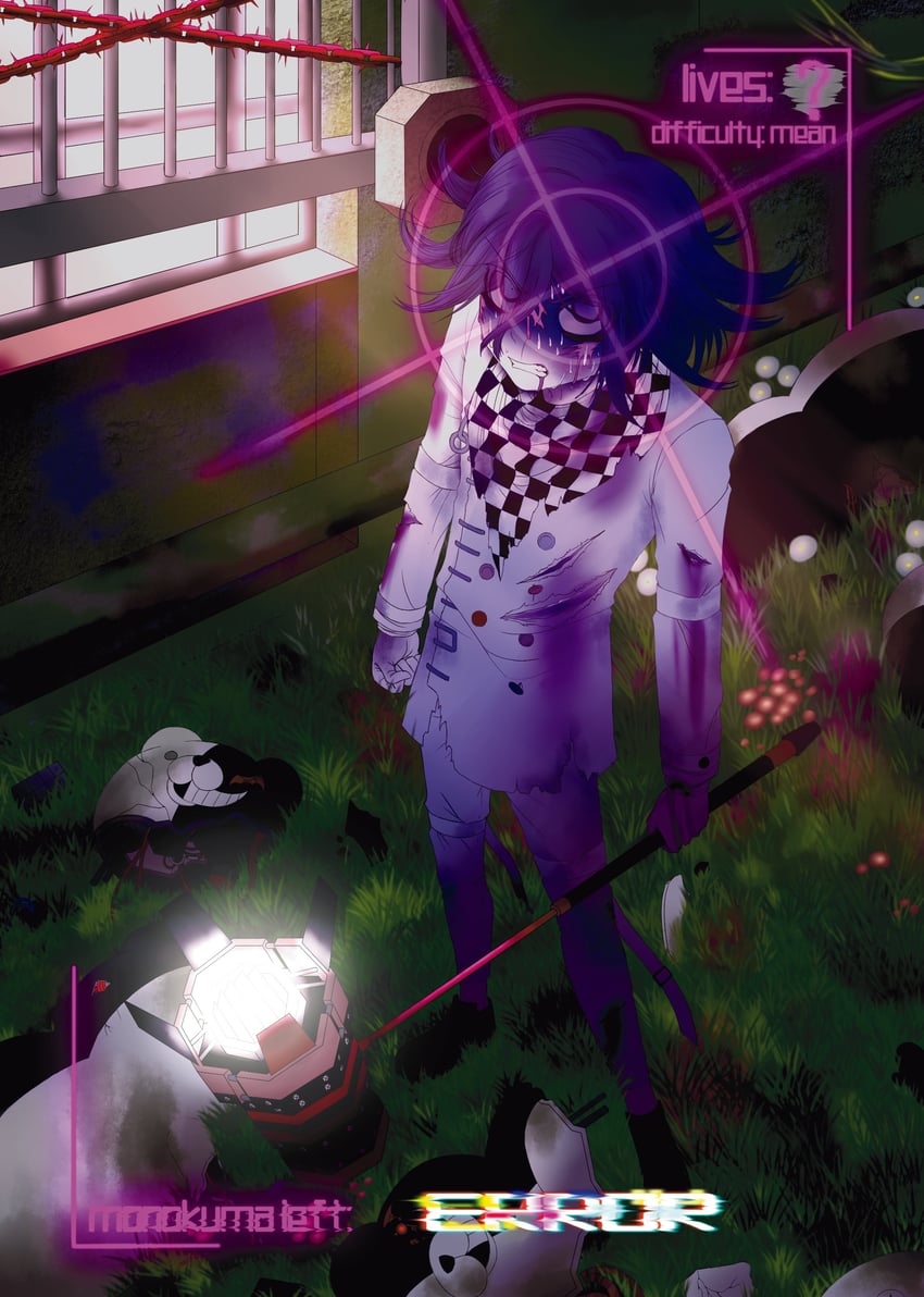 oma kokichi and monokuma (danganronpa and 1 more) drawn by parodeity