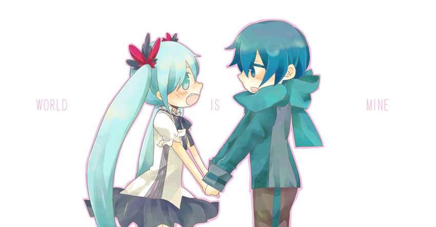 hatsune miku and kaito (vocaloid and 1 more) drawn by mui