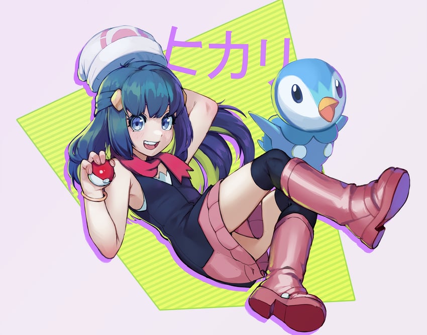 dawn and piplup (pokemon and 1 more) drawn by k-rha's
