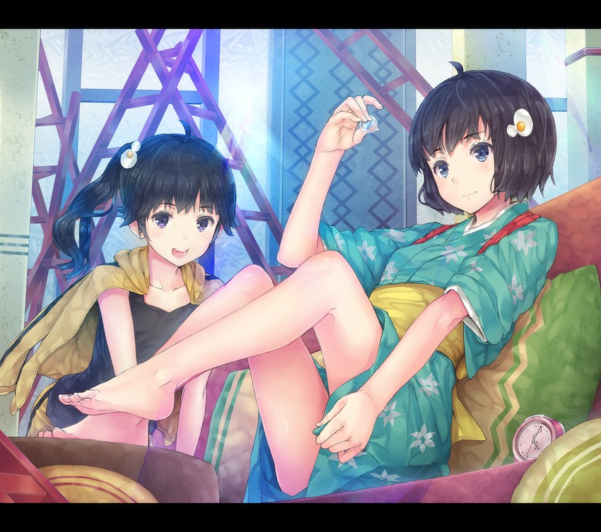 araragi karen and araragi tsukihi (monogatari and 1 more) drawn by hourainingyou