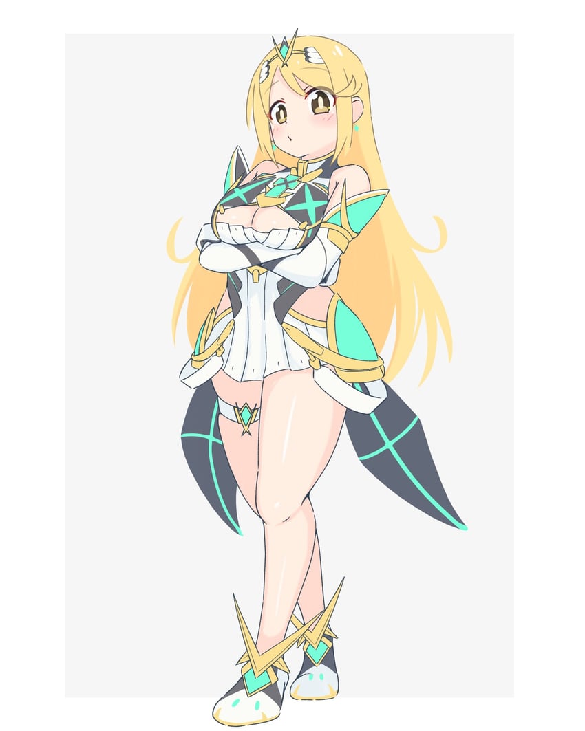mythra (xenoblade chronicles and 1 more) drawn by uncool_mochi