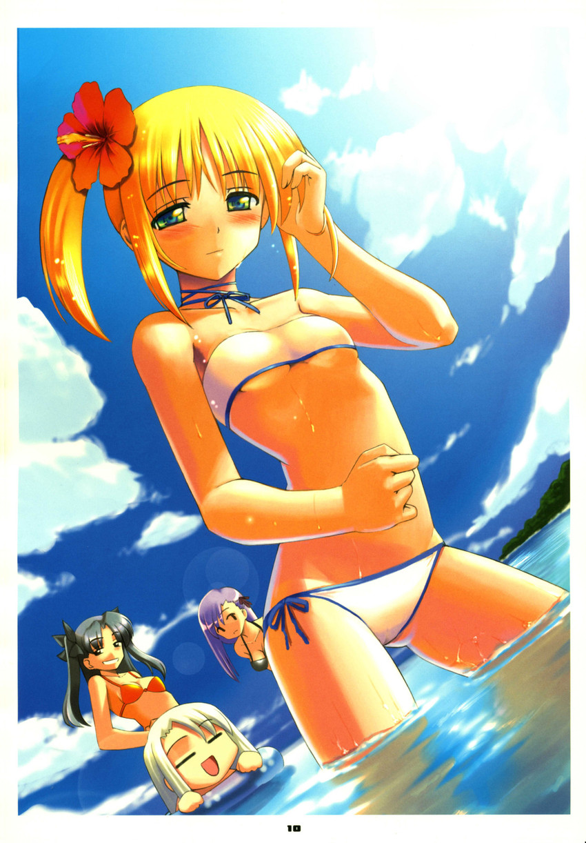 artoria pendragon, saber, tohsaka rin, illyasviel von einzbern, and matou sakura (fate and 1 more) drawn by namonashi and rubbish_selecting_squad