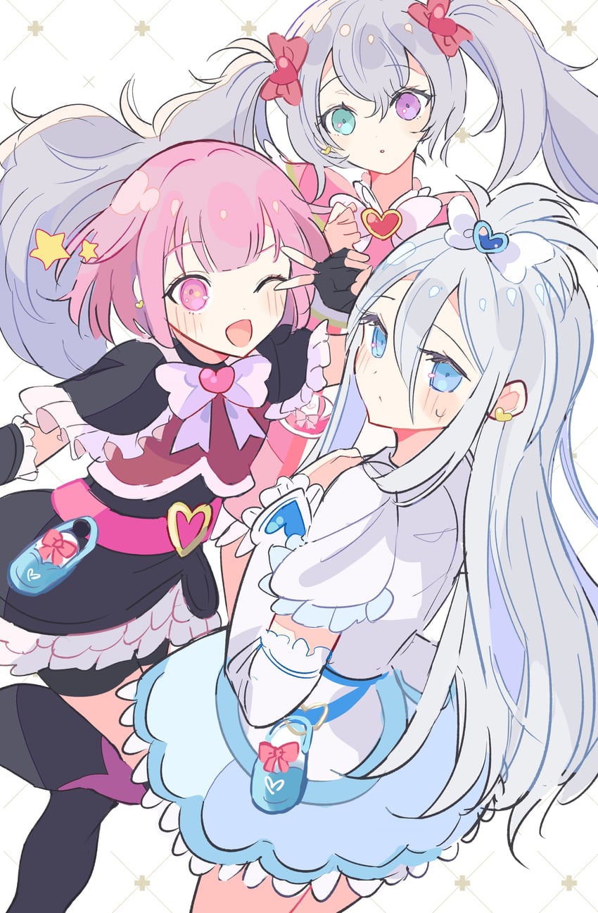 hatsune miku, yoisaki kanade, ootori emu, cure black, cure white, and 2 more (vocaloid and 4 more) drawn by utakapen