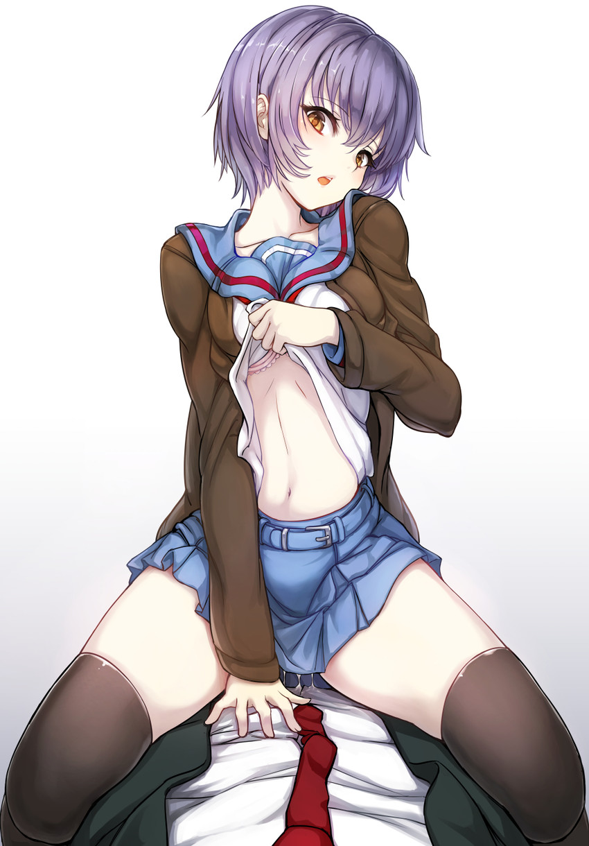 nagato yuki (suzumiya haruhi no yuuutsu and 1 more) drawn by kyokucho