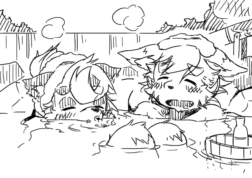 yhun-chan and rin-chan (original) drawn by kame_(3t)