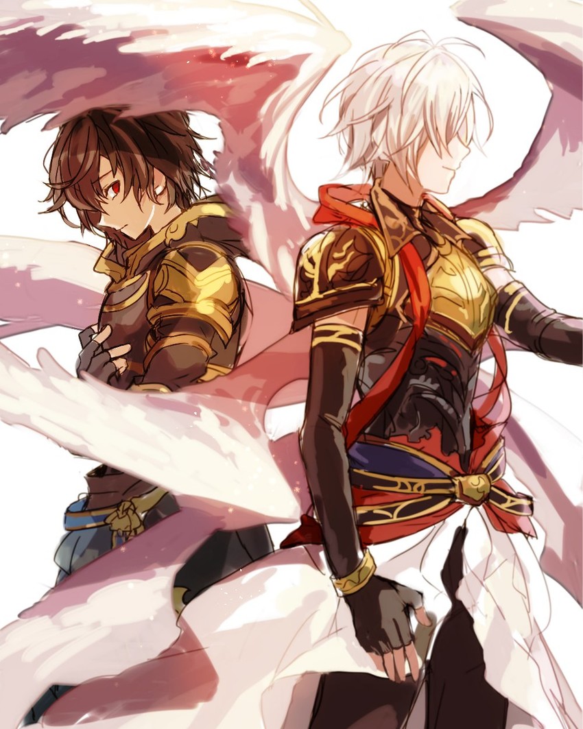 sandalphon and lucifer (granblue fantasy and 1 more) drawn by nana_(nanalog76)