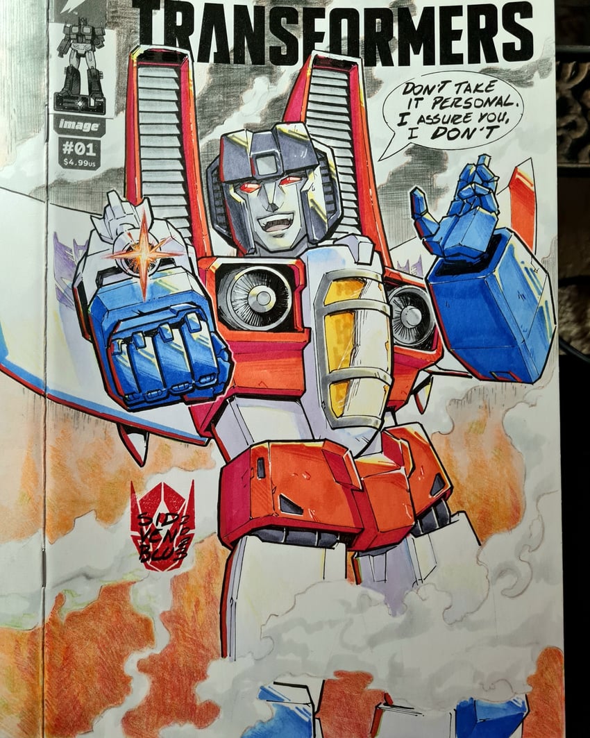 starscream (transformers and 1 more) drawn by sidvenblu