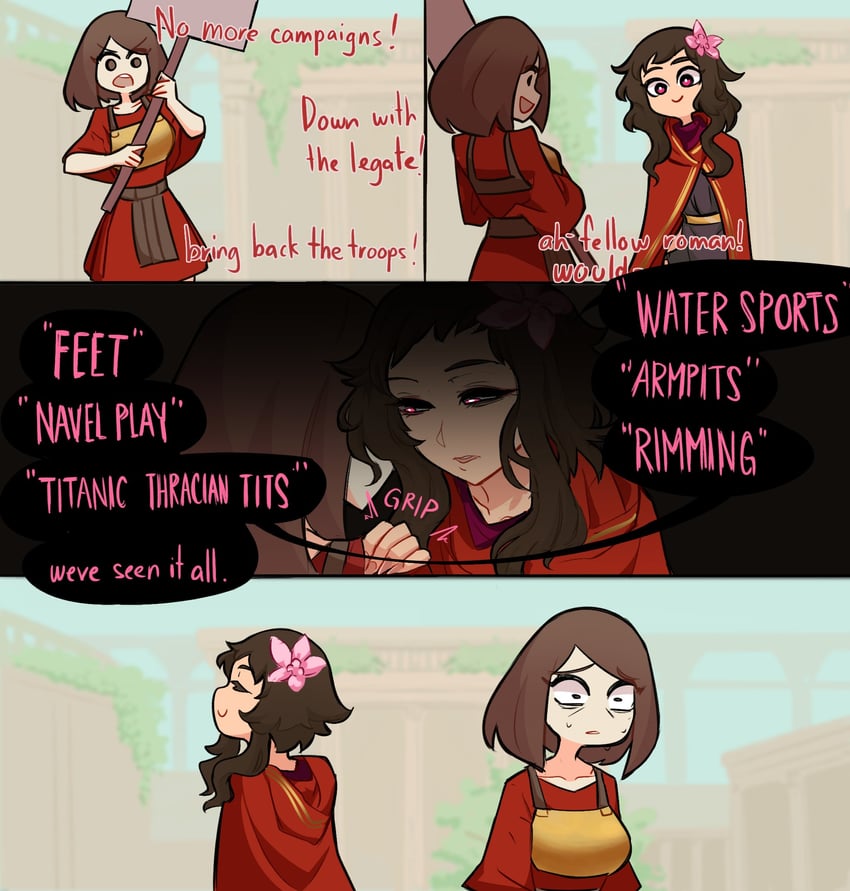 hastati and frumentarii-chan (original) drawn by centurii-chan