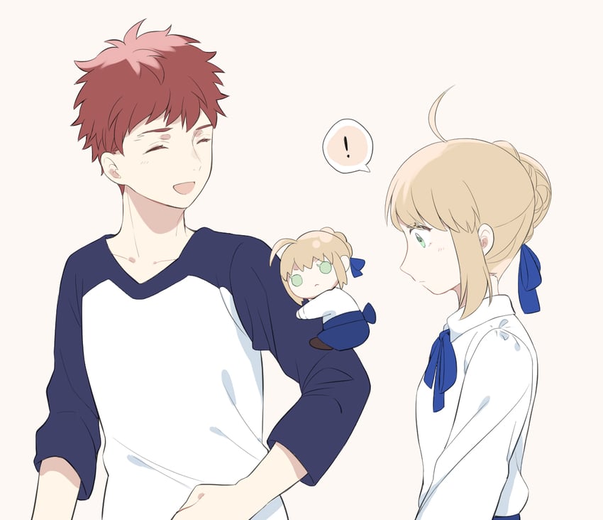 artoria pendragon, saber, and emiya shirou (fate and 1 more) drawn by suzuakks