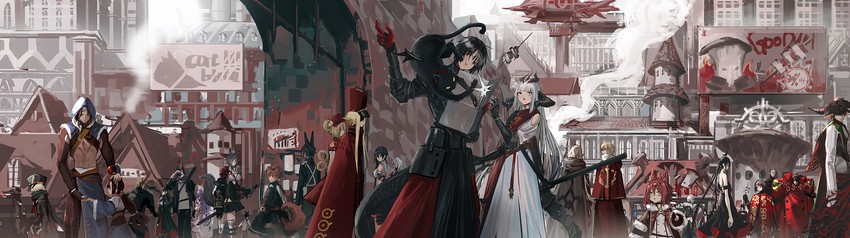rudia of the moon smile, myufrae, grey knight julia, city guard, laurel knight sylvester, and 9 more (pixiv fantasia and 1 more) drawn by infukun