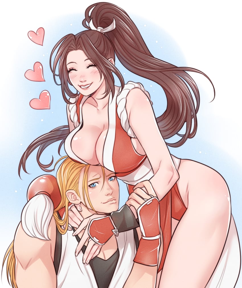 shiranui mai and andy bogard (the king of fighters and 1 more) drawn by crylin6