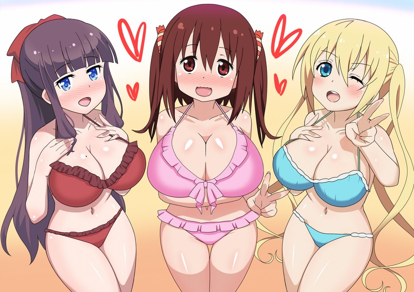 takimoto hifumi, hinata kaho, and ebina nana (new game! and 2 more) drawn by shiromina