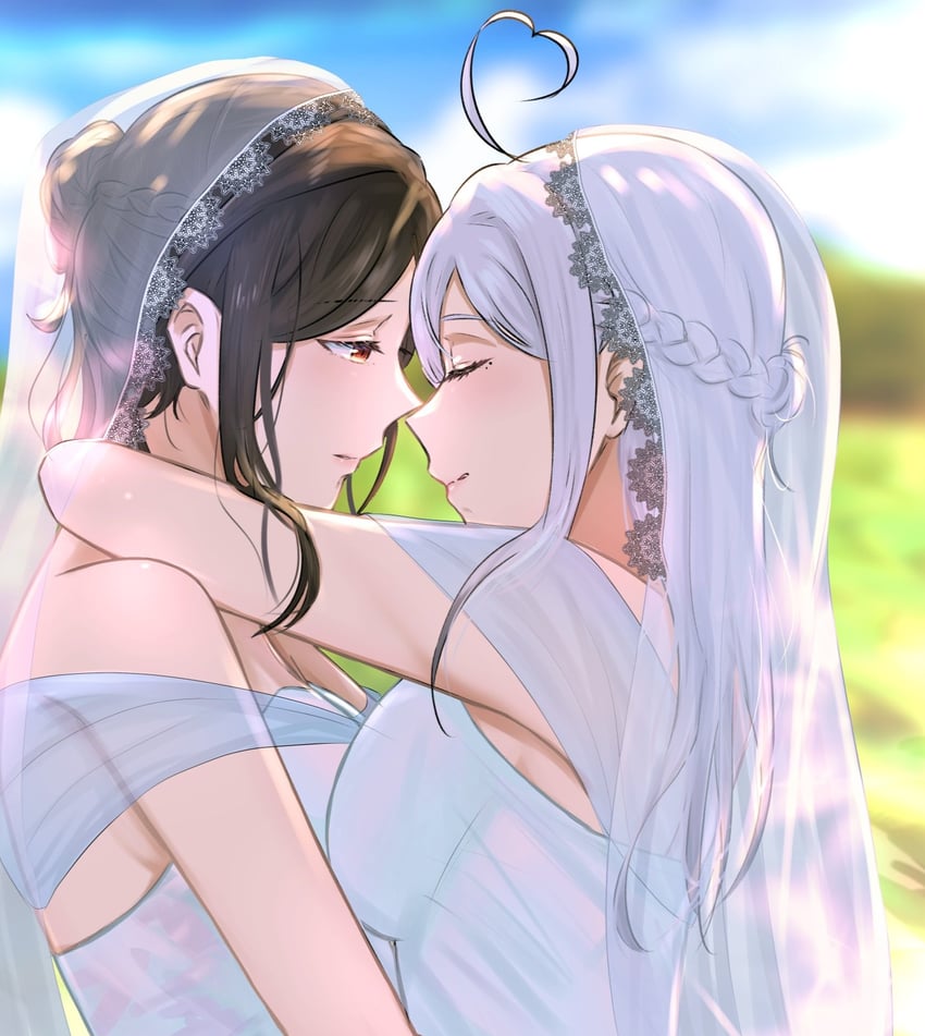 sukoya kana and shirayuki tomoe (nijisanji) drawn by tchai_covsky