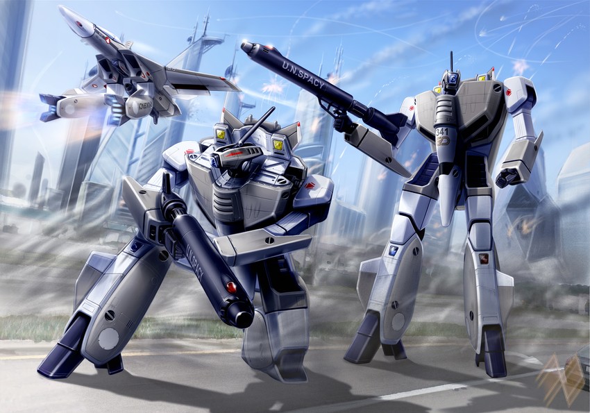 vf-1 and vf-1a (macross and 1 more) drawn by myonmyon_(kai)