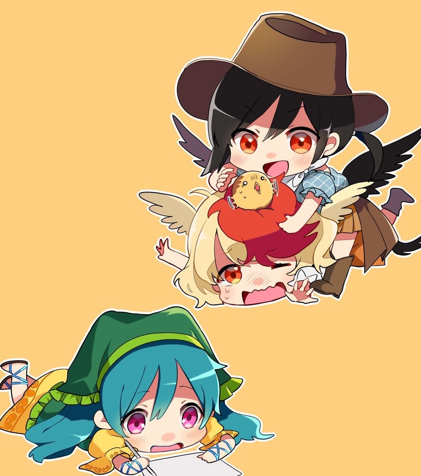 kurokoma saki, haniyasushin keiki, and niwatari kutaka (touhou) drawn by satoupote