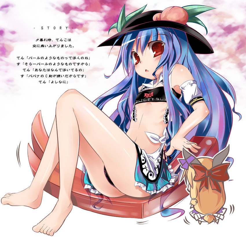hinanawi tenshi and ibuki suika (touhou) drawn by yamaguchi_shinnosuke