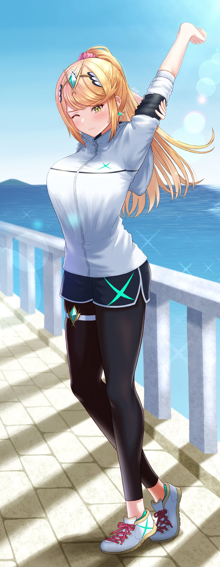 mythra (xenoblade chronicles and 1 more) drawn by taro_(peach_taro51)