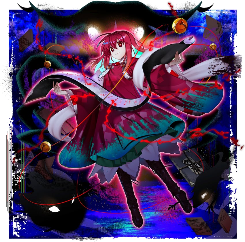 motoori kosuzu and oni of the night parade scroll (touhou and 2 more) drawn by rotte_(1109)
