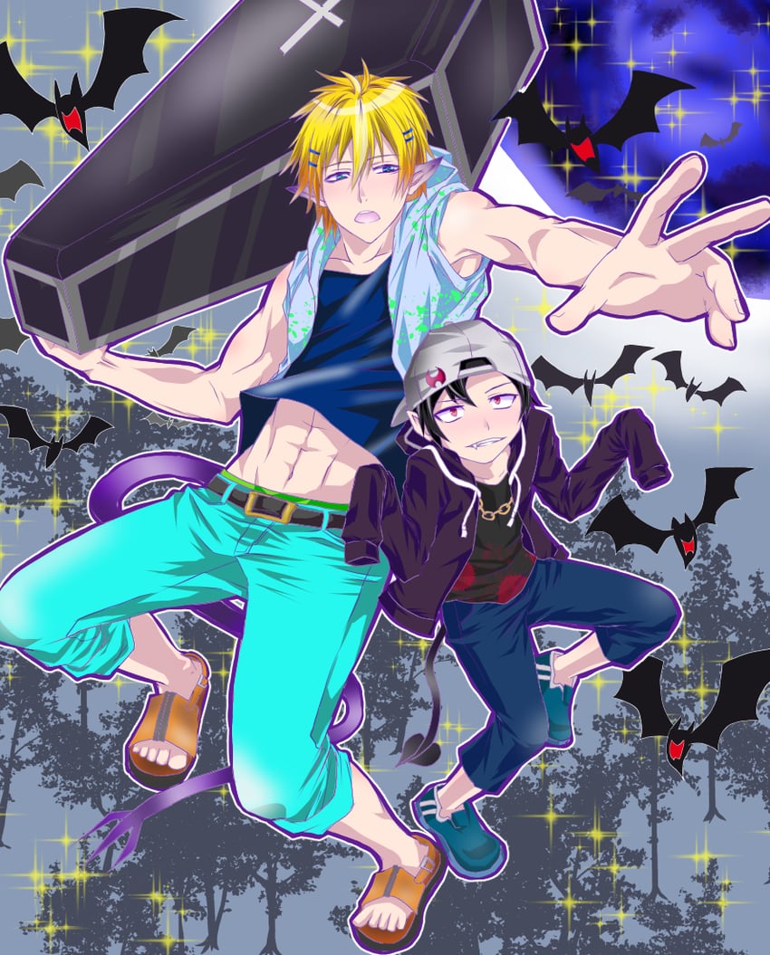 sendagaya tetsu and old child (servamp) drawn by ryu_(ks0709)