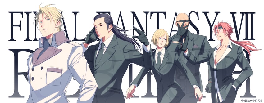 reno, tseng, rufus shinra, rude, and elena (final fantasy and 2 more) drawn by t3_(19841230)