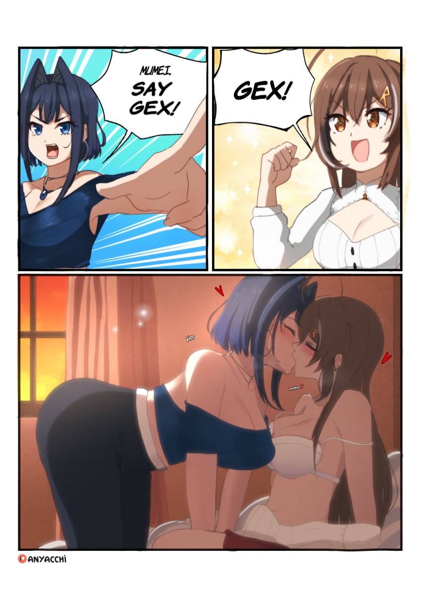 ouro kronii and nanashi mumei (hololive and 1 more) drawn by anyacchi
