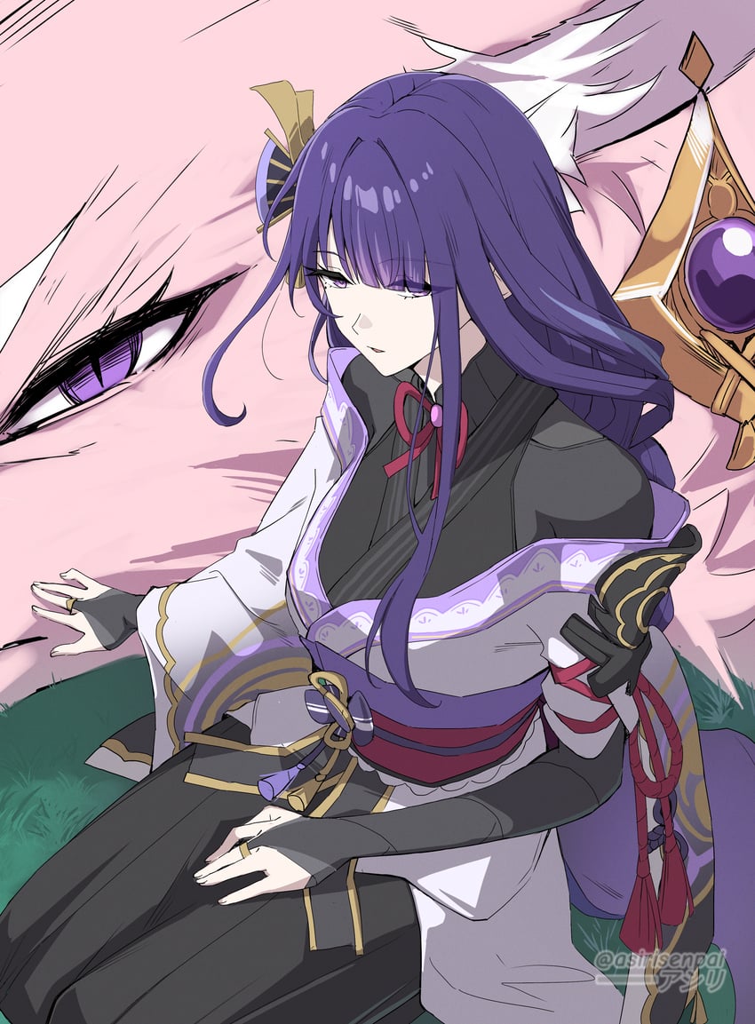 raiden shogun and yae miko (genshin impact) drawn by asiri_senpai