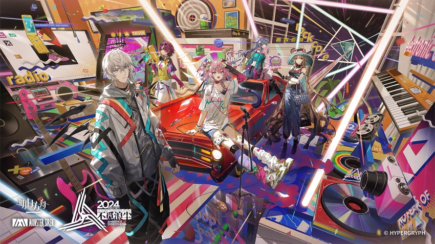 exusiai, swire, jessica, executor, jessica the liberated, and 3 more (arknights and 1 more) drawn by kieed